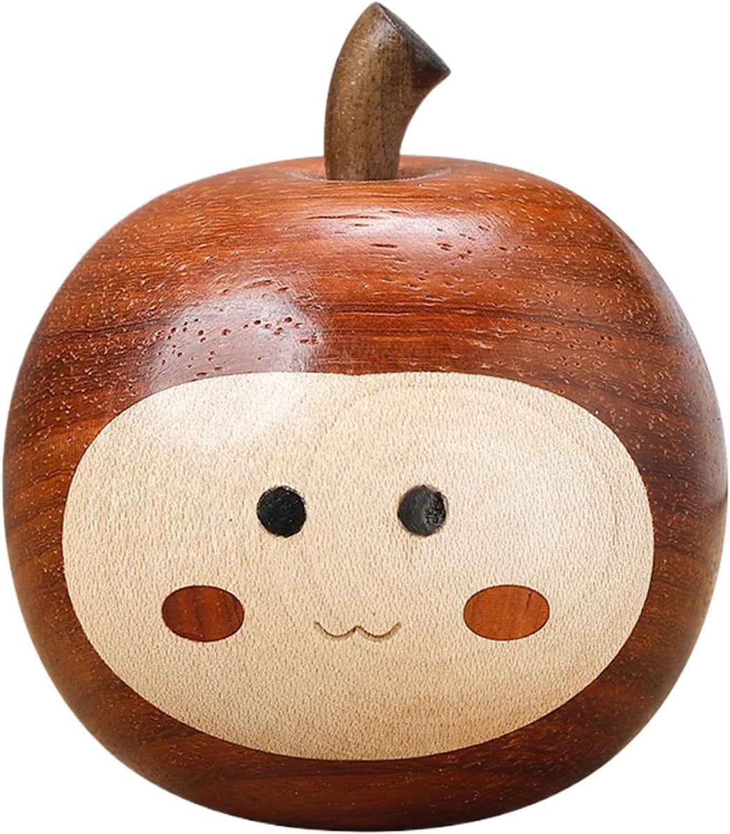 Houten Fruit Sculptuur Meerkleurig Decoratief Beeldje Hoogte: 7 cm
