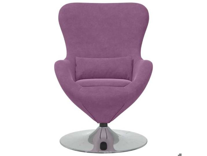 Confortable Fauteuil simple pour salon bureau chaise œuf de relax Violet Velours__27808