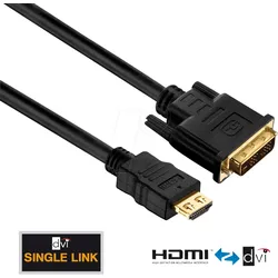 PURE PI3000-020 - HDMI/DVI Kabel, PureInstall Serie, 2 m