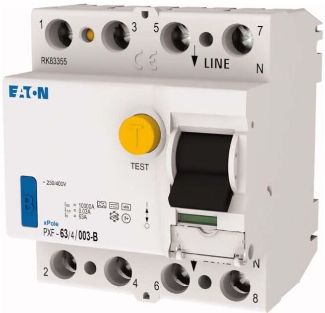 Eaton Disjoncteur FI 63A, 4p, 30mA, Type B PXF-63/4/003-B (300302)