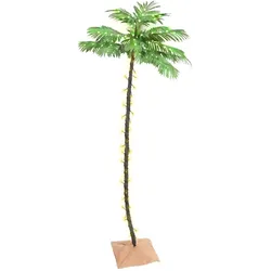 vidaXL Künstliche Palme mit 136 LEDs Warmweiß 220 cm