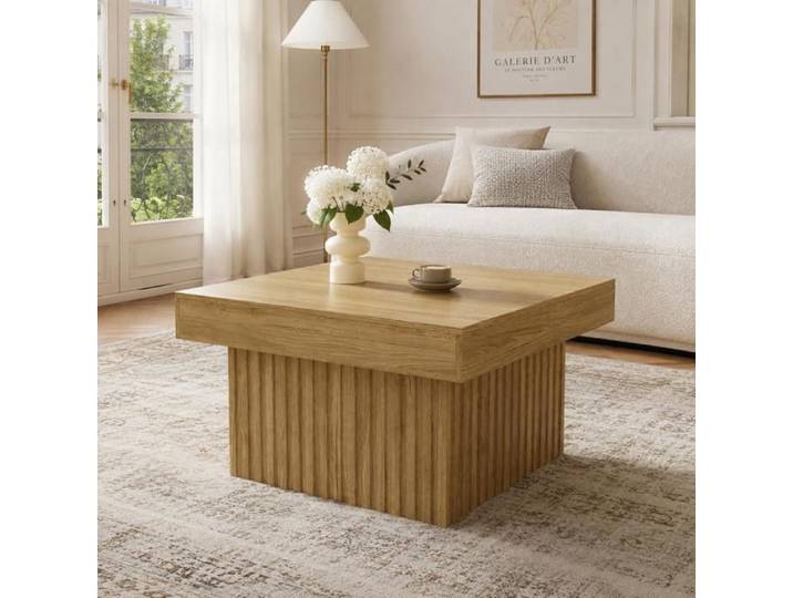 Table basse design en bois - LEMLIT - Carré - MDF & panneaux de particules - 79x79x46cm