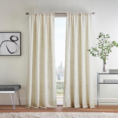 Martha Stewart Metallic Leaves Poletop Curtain Panel Pair