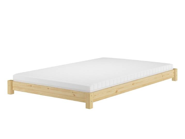 Breites Flaches Futonbett Einzelbett 120 x 200 cm Kiefer Massiv
