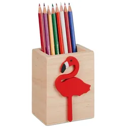 Relaxdays Stiftehalter Flamingo Hellbraun,Rot