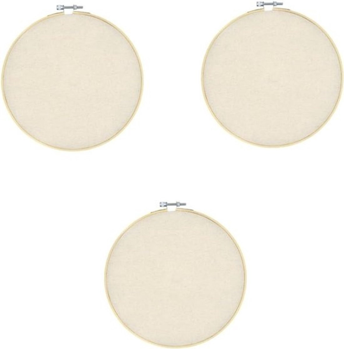 Natuurlijke hangende canvas banner display voor het tonen van broches en sieraden, 21 x 21 cm