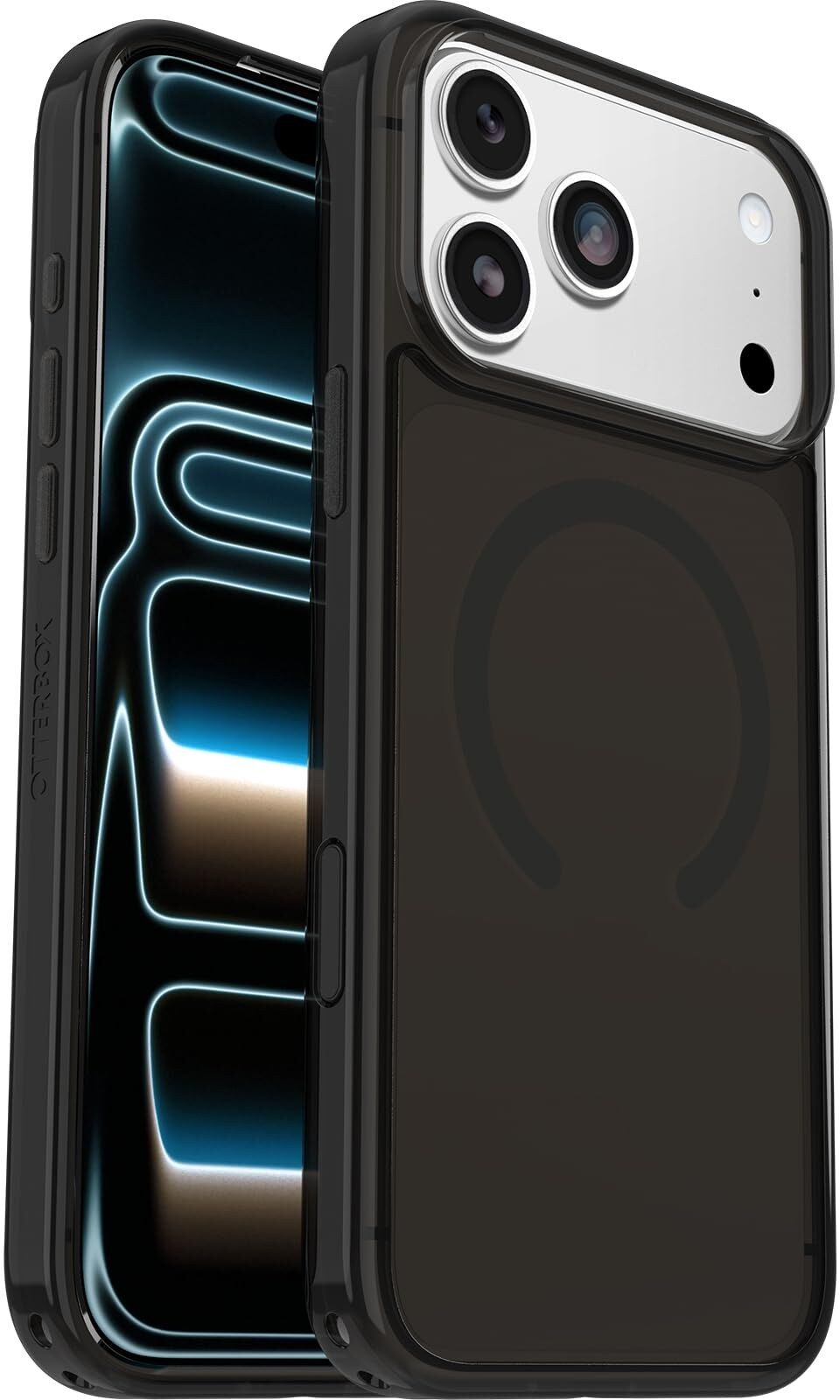 OtterBox Symmetry Clear MagSafe Case for iPhone 18 Pro Max/17 Pro Max, Black Mist