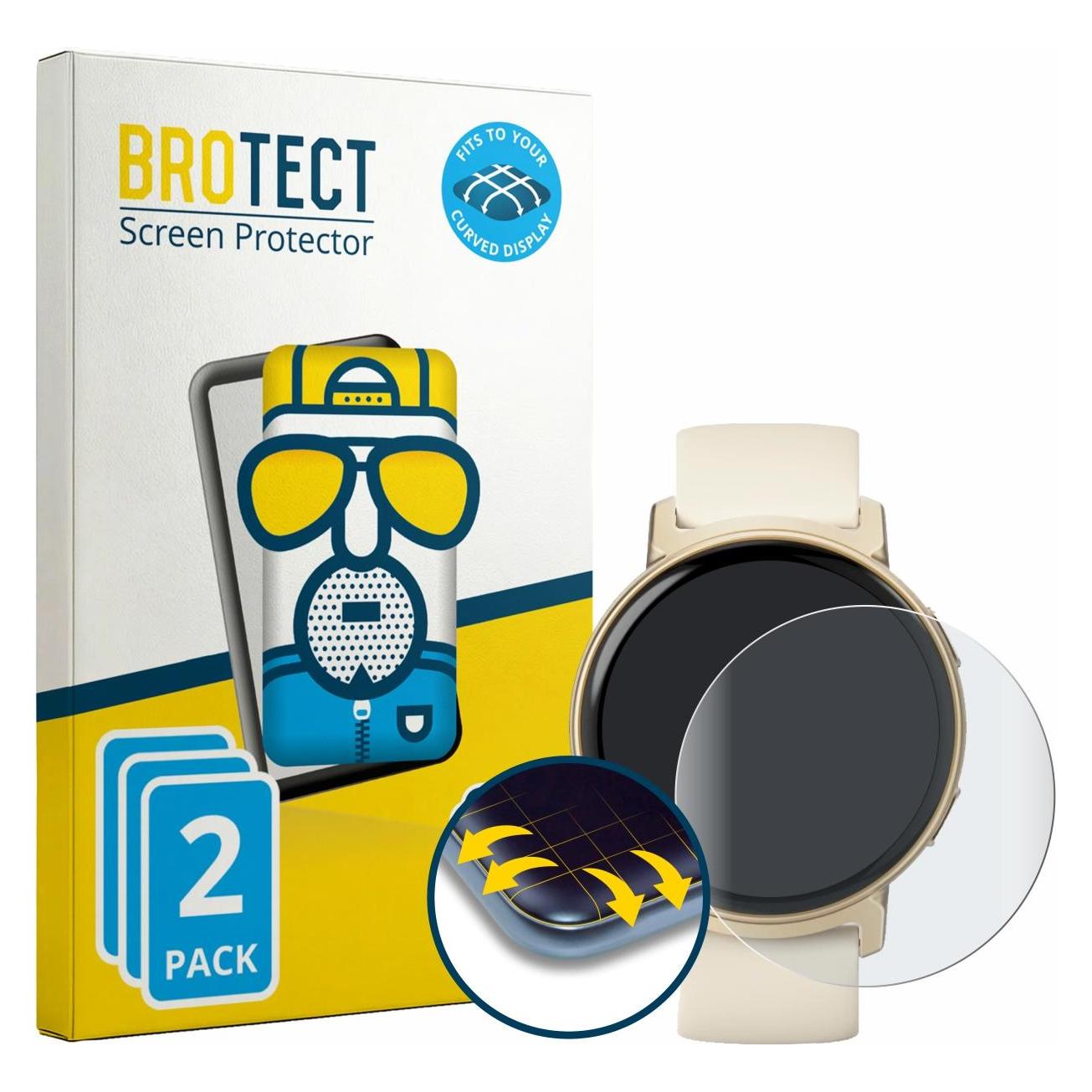 Brotect Fullscreen für Hama Smartwatch Arion Schutzfolie Displayschutz Folie Matt Entspiegelungsfolie (5662892)