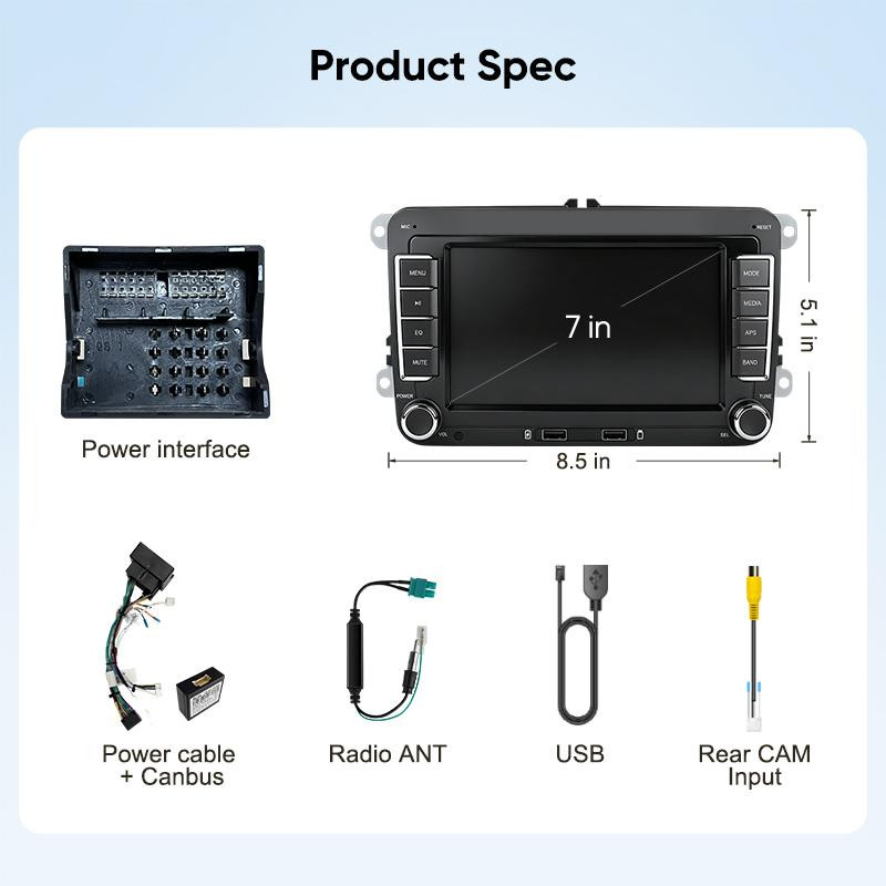 Selius Autoradio 7 Inch Draadloos Multimedia Upgrade voor VW Modellen