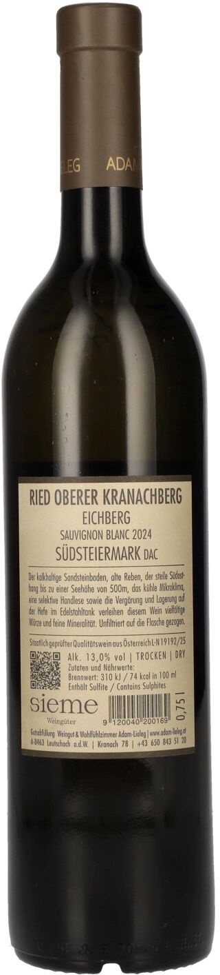 Adam Lieleg Adam-Lieleg Sauvignon Blanc Ried Oberer Kranachberg Südsteiermark DAC 2024 13% Vol. 0,75l