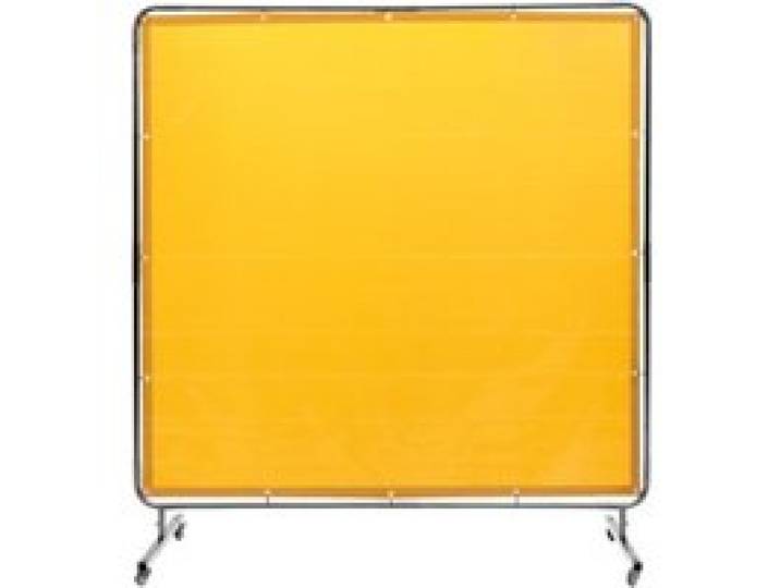 VEVOR Rideau de Soudage avec Cadre, 1,8x1,8 m Écran de Protection pour Soudure en Vinyle Ignifuge sur 4 Roues Pivotantes 2 Verrouillables, Rideau Mobile Professionnel pour Atelier, Industrie, Jaune
