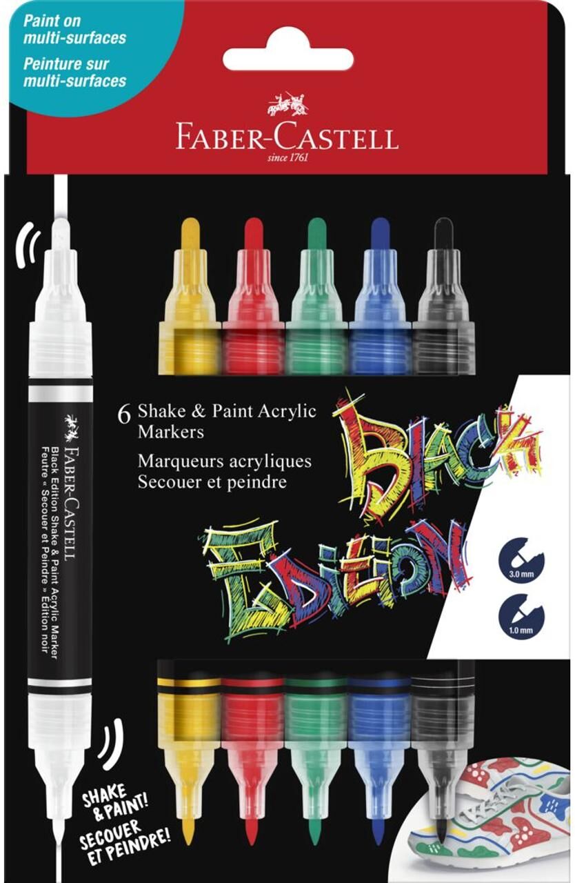 FABER-CASTELL Fiberpenna shake&paint classic 6/fp