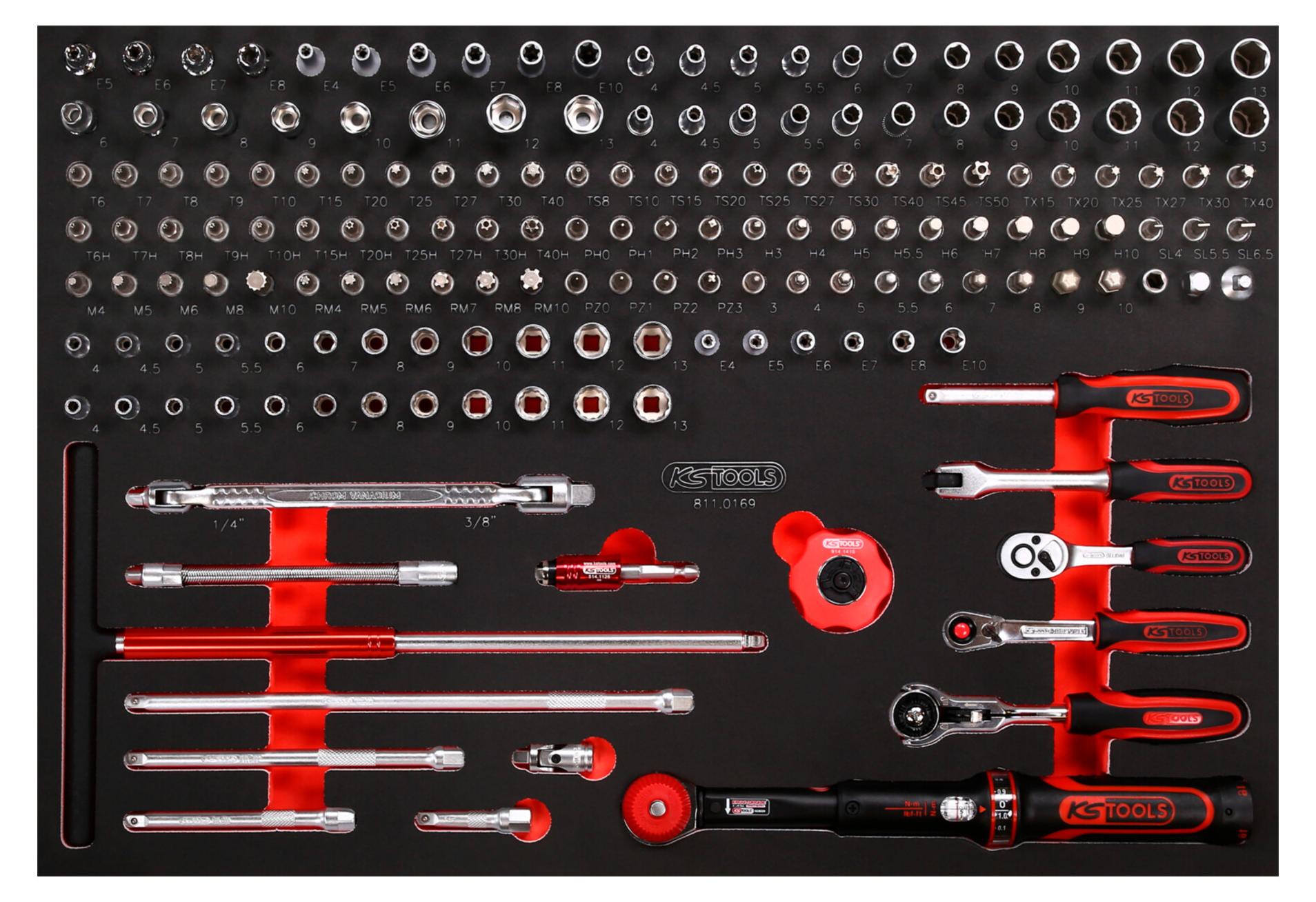 KS Tools 811.0169, Steckschlüssel-Satz, 169 Kopf/Köpfe, 4,86 kg