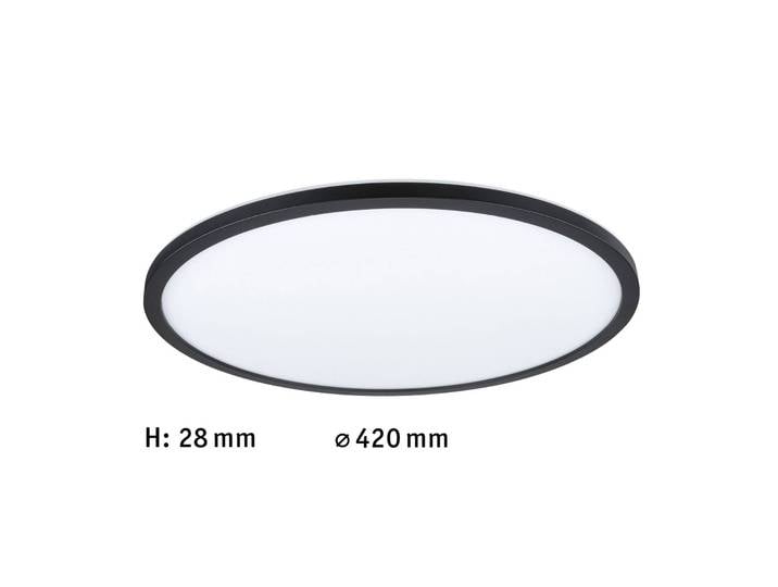 Paulmann LED Deckenlampe Atria Shine, dimmbar, schwarz, für Wohn- / Esszimmer, Kunststoff, Modern, LED Deckenleuchte