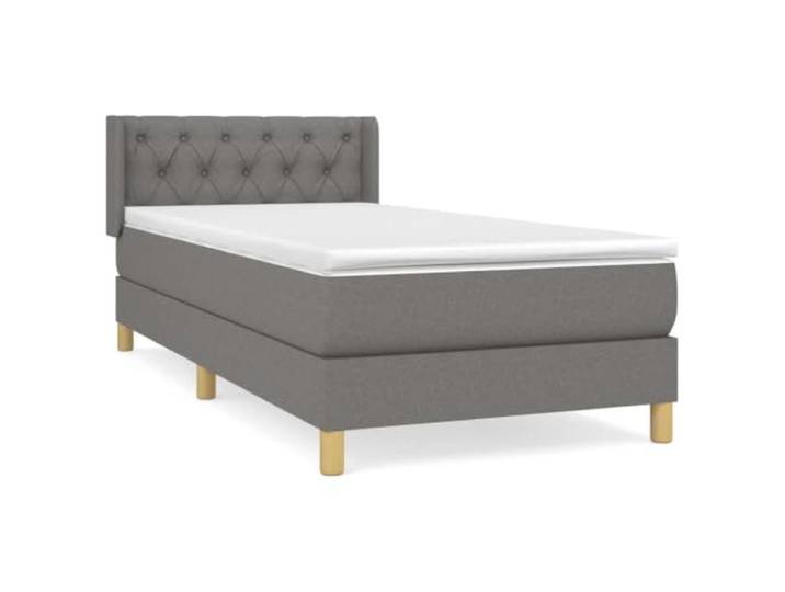 PUGYNBK Boxspringbett, 80 x 200 cm, mit Taschenfederkernmatratze Verstellbares Kopfteil, mittlere Festigkeit, atmungsaktiver Stoff, inklusive Montageanleitung (evtl. nicht in deutscher