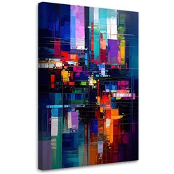 LEINWANDBILD Abstrakt Bunte Farbeffekte 80x120cm