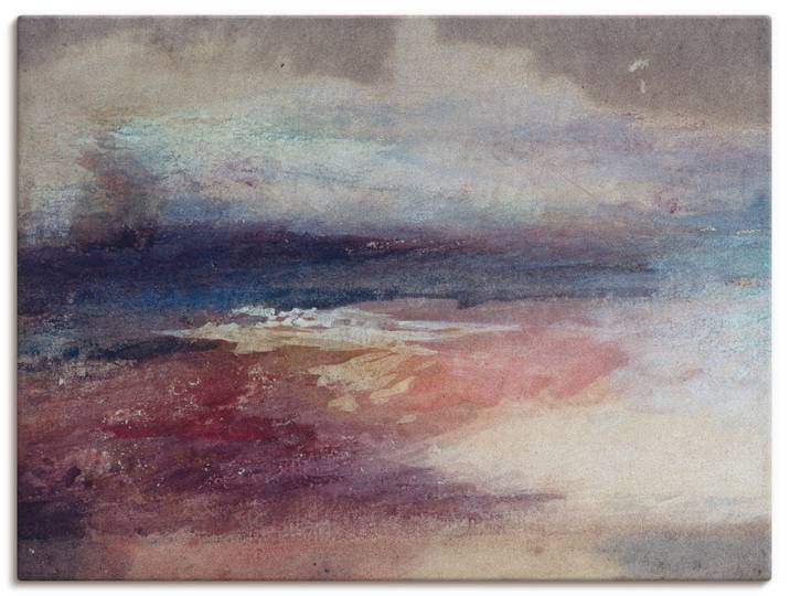 Leinwandbild ARTLAND Küstenlandschaft Sonnenunterg , blau (farbe bild(er): blau), B:80cm H:60cm, Bilder, Leinwandbild, auf Holzrahmen gespannt