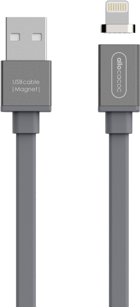 Allocacoc USB-kabel Lightning Magnetisch - Grijs