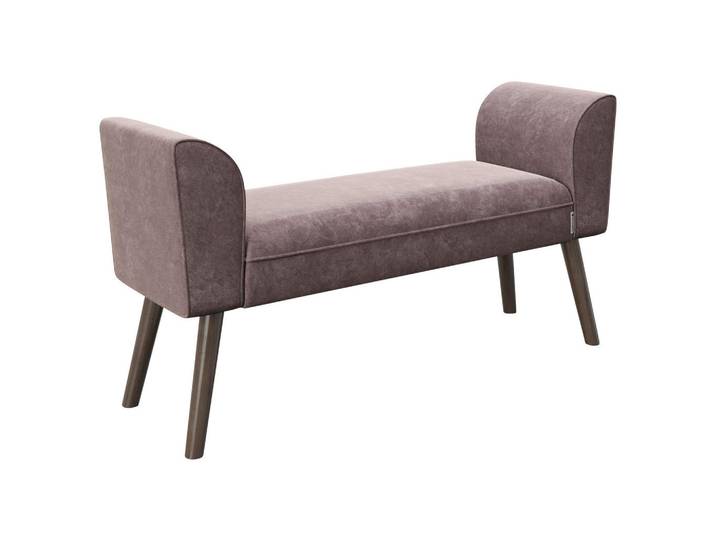 Playboy Hockerbank Playboy, Rosa, Holz, Walnuss, massiv, 1-Sitzer, 92.7x54.5x30 cm, Schlafzimmer, Bettbank