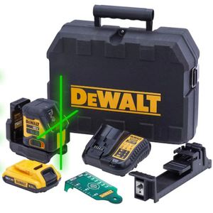 DeWalt Kreuzlinienlaser DCLE34021D1-QW, grüner Laser, selbstnivellierend, mit Koffer und Akku