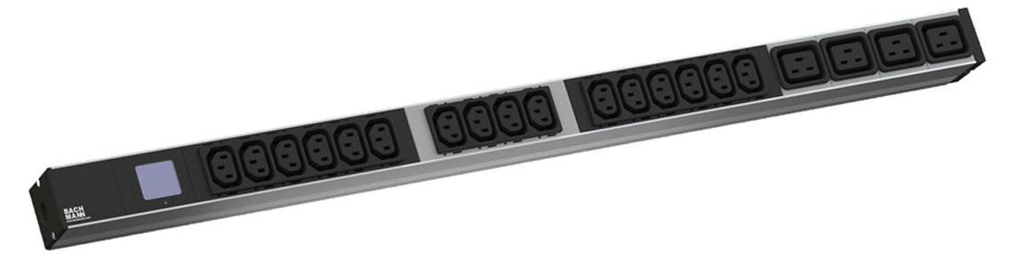 Bachmann BN0500 Lokale Meter 19 inch Aluminium 1HE met 6x C13 en 2x C19 en Overspanningsbeveiliging, L: 3m