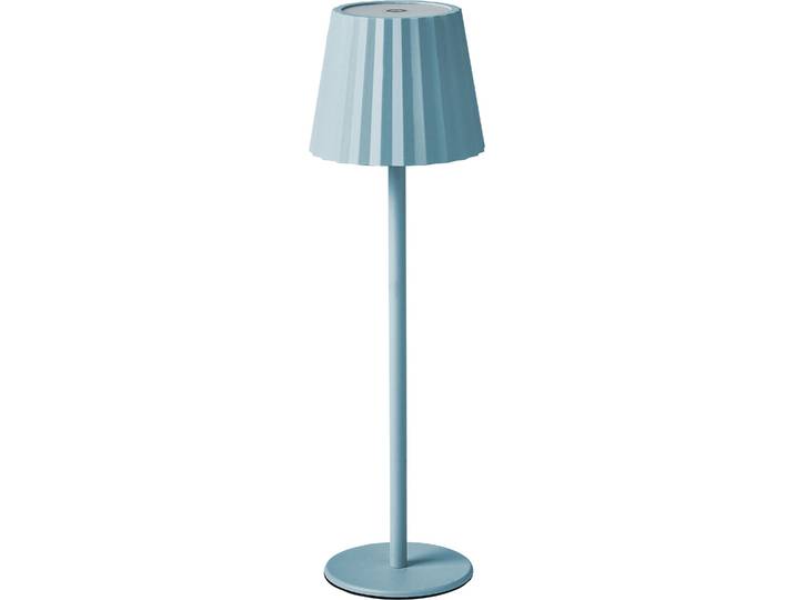 BELIANI LED-Tischlampe Hellblau Metall mit Schirm Gewellt Rillen-Optik Kegelform Touch-Funktion Modern In- & Outdoor Beleuchtung Schreibtischlampe