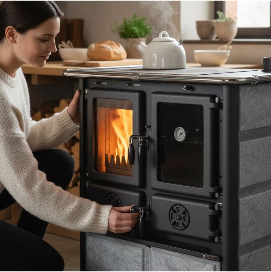 La Nordica Extraflame CUCINA A LEGNA ROSETTA PIETRA 7,9KW