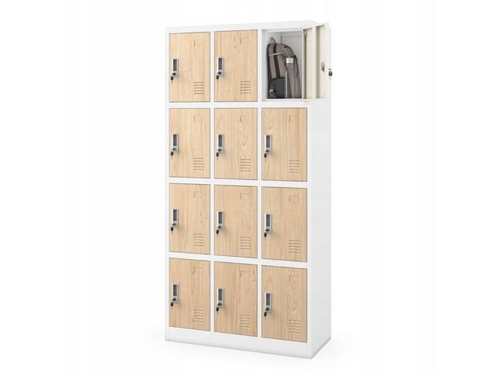 Armoire Métallique à Casiers JAN NOWAK MARCIN Design Éco Blanc-Chêne Sonoma