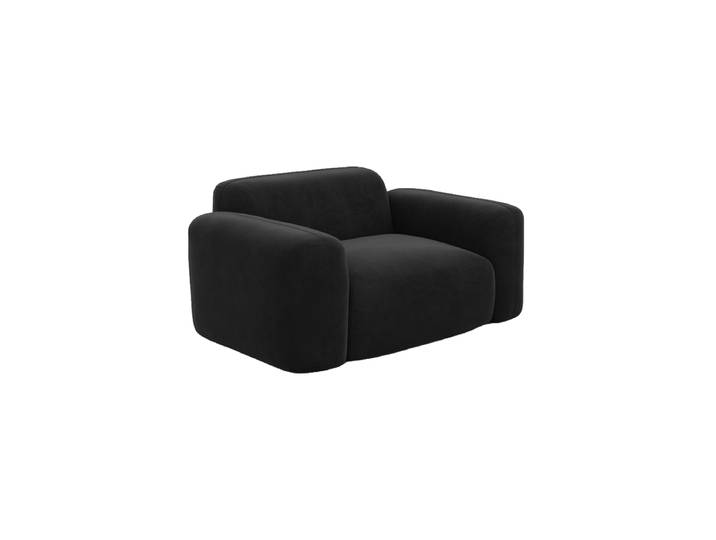 Design Loungesessel „Aras“ mit Samtbezug Samtbezug Schwarz BLOOMINGLOFT Collection
