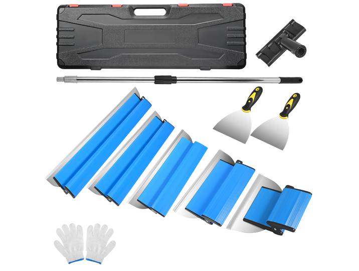 Ensemble de lames de raclage pour plaques de plâtre 15/25/40/60/80cm, lame flexible de raclage, spatule de finition, outils muraux en aluminium extrudé