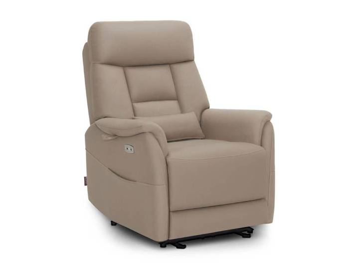 M MCombo Fauteuil Relax Électrique Réglable Fauteuil Relax Massant avec Fonction Inclinaison Salon 7063 (Beige-Brun)