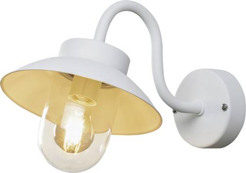 Konstsmide Vega Mini 417-250 Außenwandleuchte, Wandleuchte Energiesparlampe, Glühlampe, LED E27 Weiß