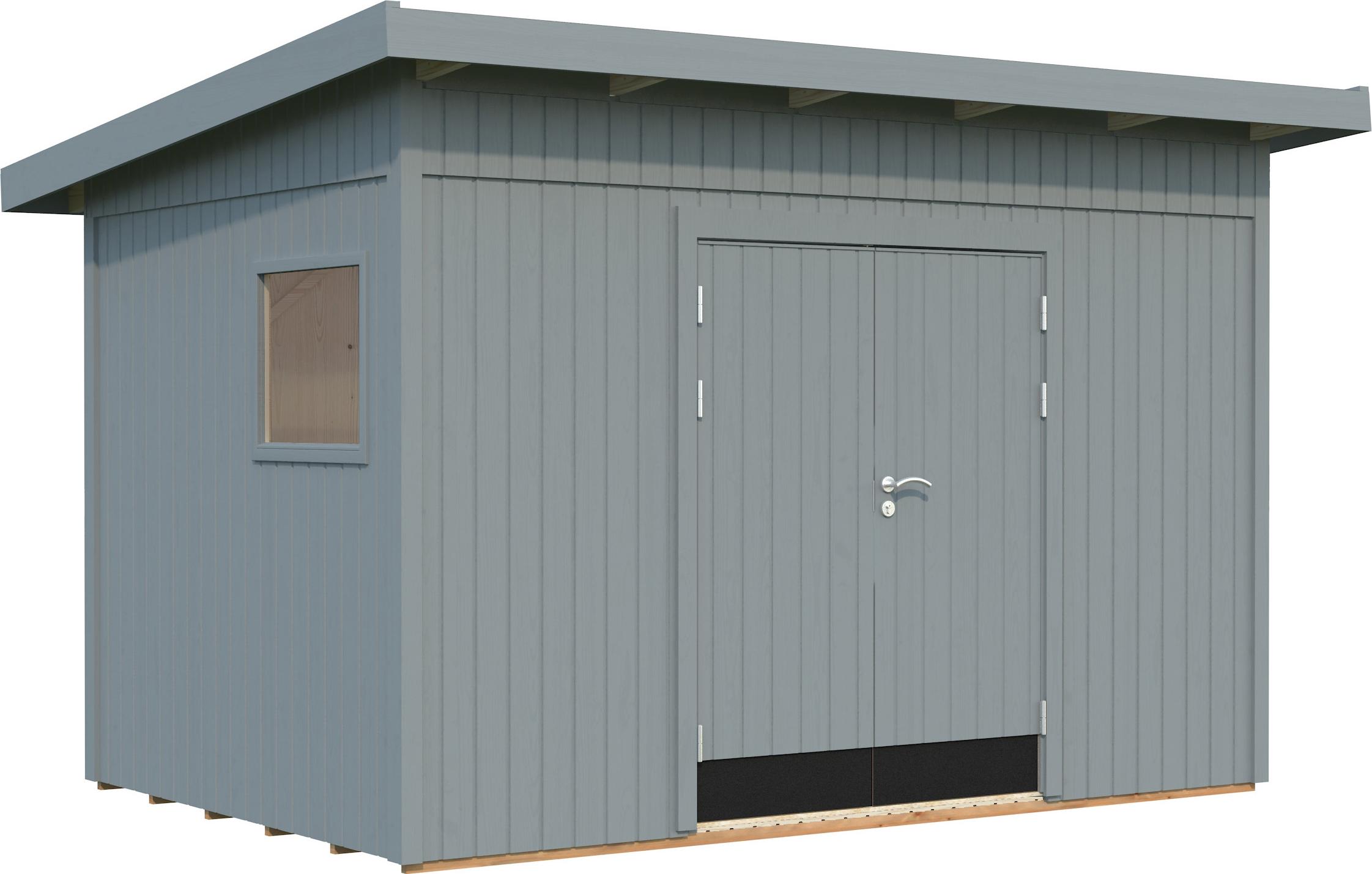 Gartenhaus Palmako Stig 8,2 m² inkl. Fußboden 394 x 305 cm hellgrau