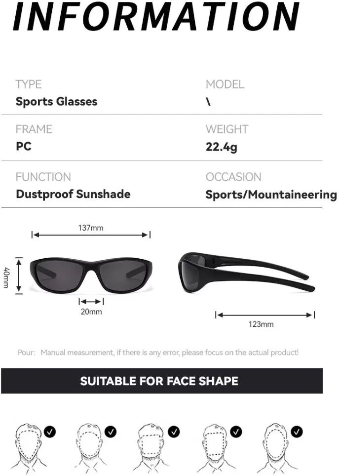 INF Sport-Polarisations-Sonnenbrille mit Aufbewahrungstasche – Polarisierte TAC-Gläser, UV-Schutz, PC+TAC-Fassung Blau