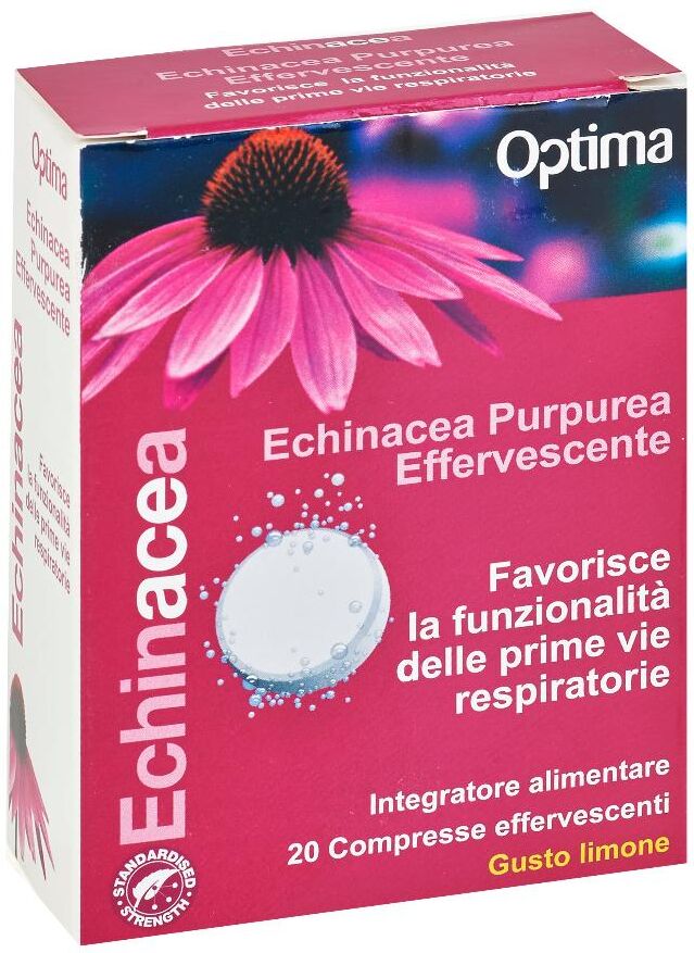 OPTIMA NATURALS Srl Echinacea - Purpurea Effervescente 20 Compresse - Sostegno alle Vie Respiratorie con l'Echinacea