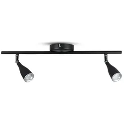 LED Deckenleuchte Deckenlampe Schlafzimmer 2-flammig Schwarz Metall L 40 cm
