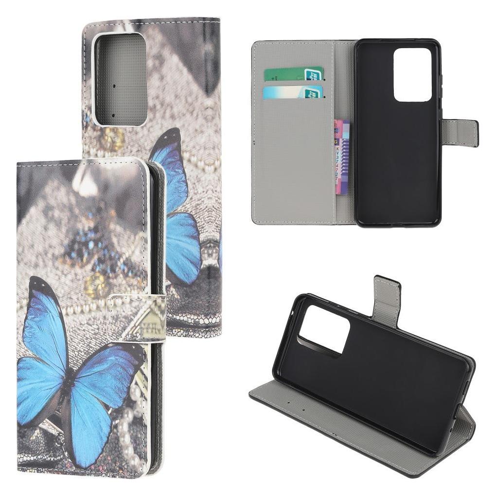 Cover-Discount Galaxy S21 Ultra - Leder Hülle Schmetterling blau (Samsung Galaxy S21 Ultra) (101231801N)