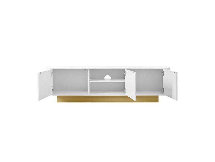 Oxeza Tv-Element 170/40.5/47 cm Weiß mit Stauraum, Holz, Mode, Rechteckig, 170x47x40.5 cm, Wohnzimmer, TV Möbel, Lowboards, Lowboards stehend