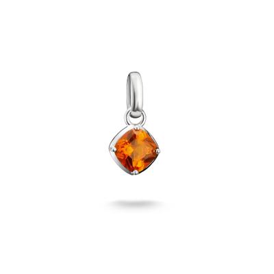 Charm-Einhänger THOMAS SABO "Birthstone/Geburtsstein Charm - Connect", orange (silberfarben, orange, orange), Charms, Damen, Oktober, Silber 925 (recycelt), mit Zirkonia (synth.) oder Glas-Keramik Stein oder Türkis-Imitat