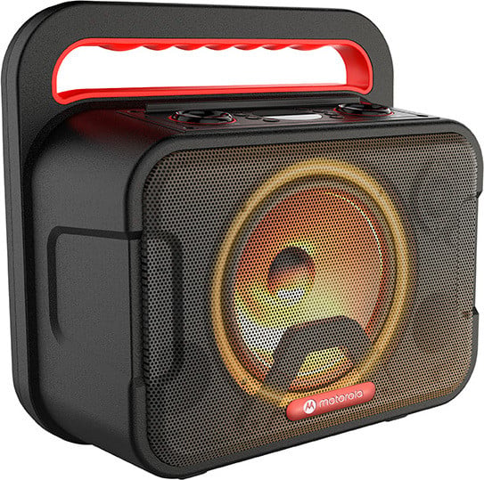 Motorola Sound ROKR 810 Sonic Maxx 810 Draadloze Bluetooth Speaker met LED-verlichting en Karaoke-microfoon - 40 Watt - Zwart - Waterdicht