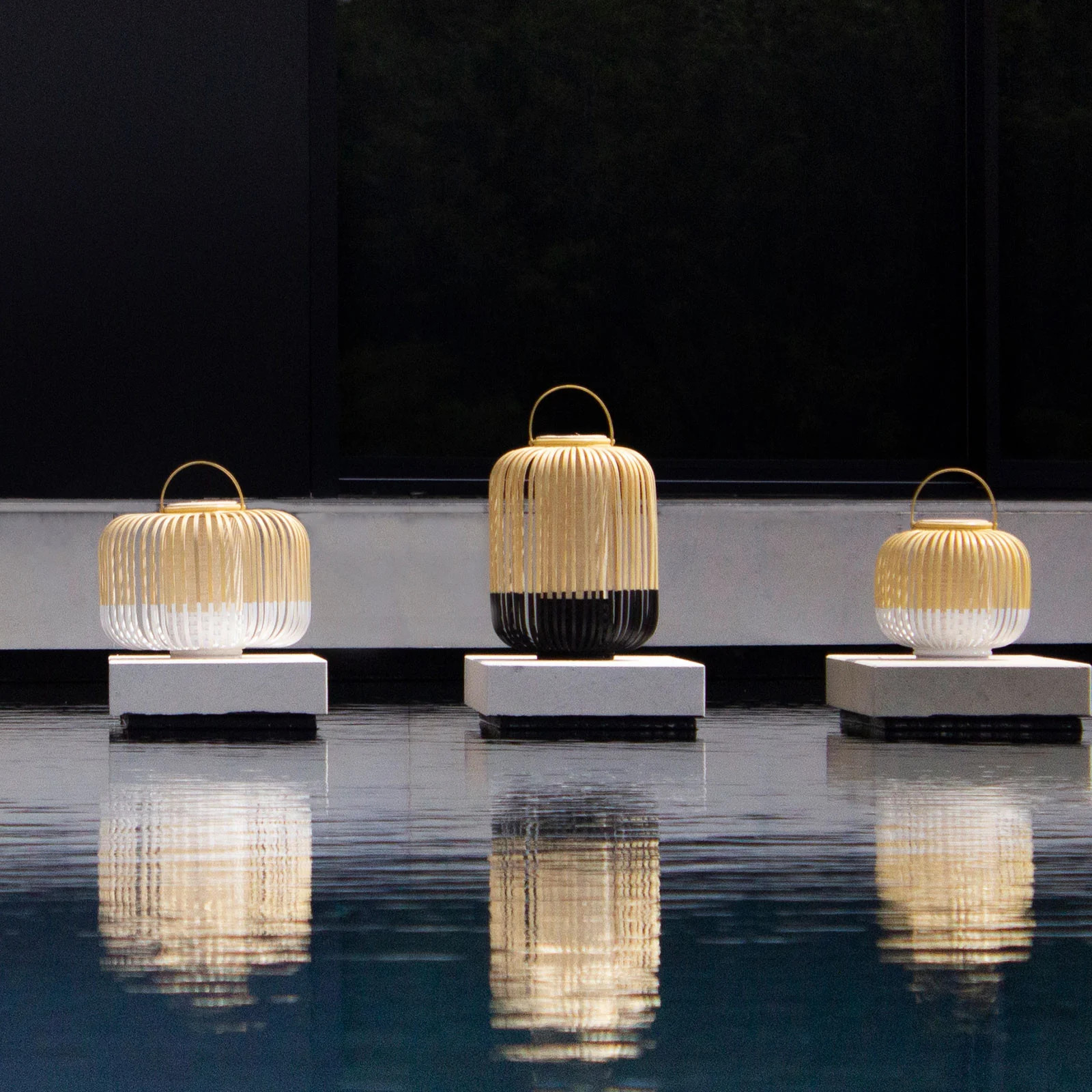 Forestier Take A Way M draagbare tafellamp - Black - Bamboe - LED - Oplaadbaar