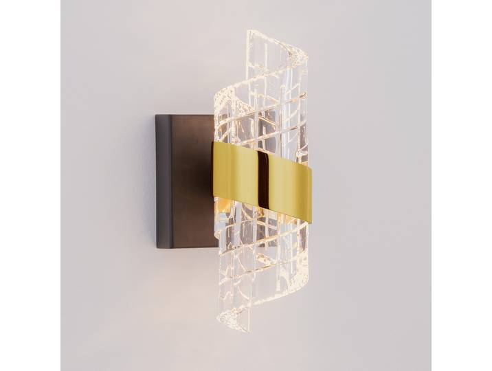 Applique murale Seneca Ø 8cm Doré/Doré Câble en ABS, douille en ABS, rosace en aluminium, corps de lampe en aluminium LED non-remplaçables