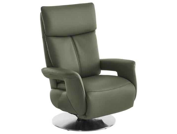 Cantus Relaxsessel, Grün, Metall, Echtleder, Color-Finish-Leder, 78x112x85 cm, Fussart wählbar, Lederauswahl, Stoffauswahl, Liegefunktion, Aufstehhilfe, Herz-Waage-Funktion, Wohnzimmer, Sessel, Relaxsessel
