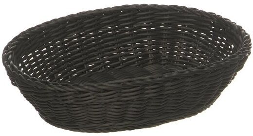 Aps Brødkurv, Pp, Sort, Oval, 25x19x6,5cm