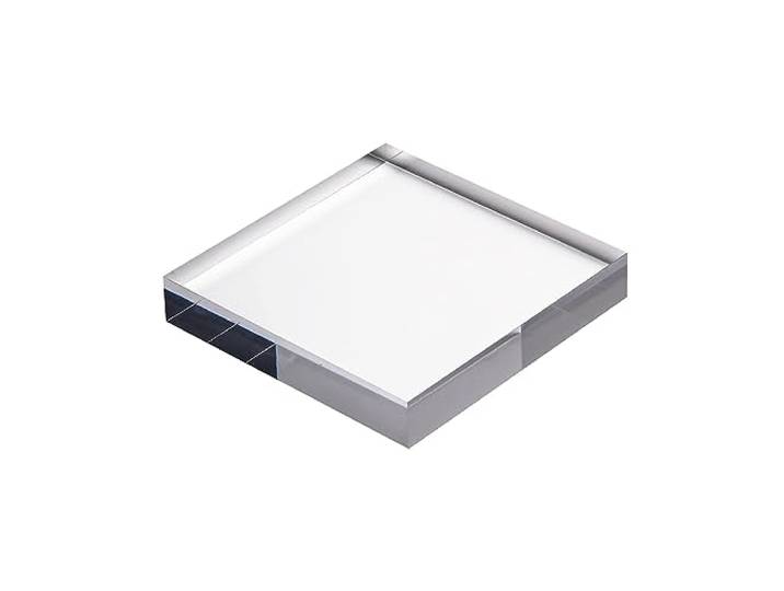 WEKONUMEX Transparenter Acryl-Würfel, quadratischer Präsentationsblock, rechteckig, klar, poliert, wiederverwendbar, Würfel für Spielzeug, Figuren, Trophäen (300 x 300 x 40 mm)