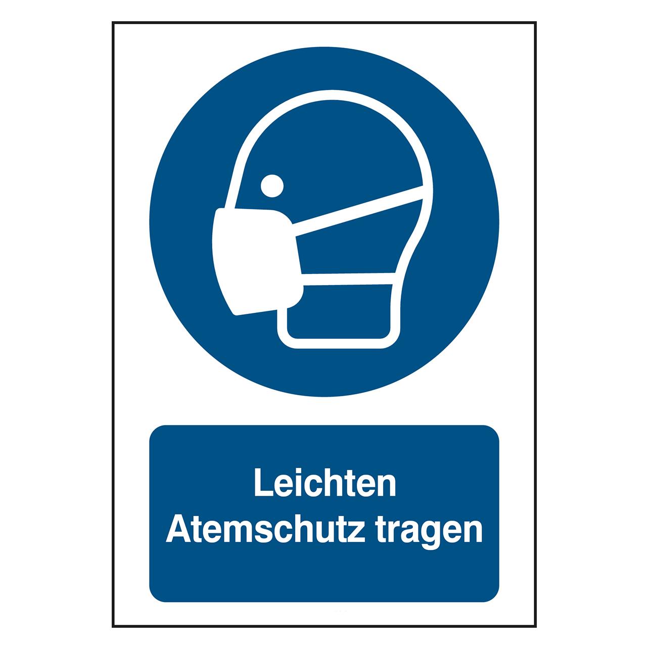 Brady B-862, Toughwash-Gebotsschild, M016 - Leichten Atemschutz tragen, Polyester, Weiss auf Blau (199679)