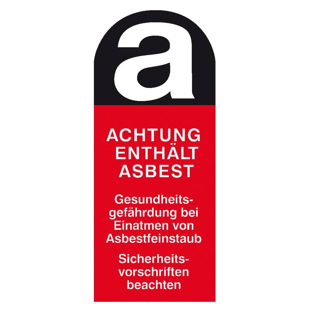 Wolk Warnschild Asbestfeinstaub Folie selbstklebend B x H 50 mm 120 (21.3564)