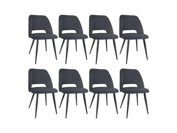 LuxusKollektion Esszimmerstuhl 8er Set Esszimmerstühle Cord Schwarz (8 St)
