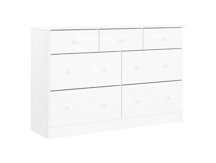 NOUVEAU Armoire Bas vitrine - Commode ALTA - blanc - 112x35x73cm - Bois massif de pin 96675