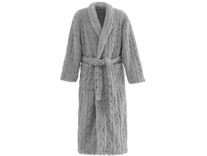 Peignoir polaire mixte doux et chaud gris perle m